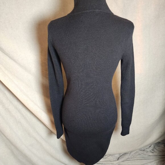 Abercrombie & Fitch Soft Sweater Dress S Mini Long Sleeve Grunge Zip Up - Picture 4 of 8